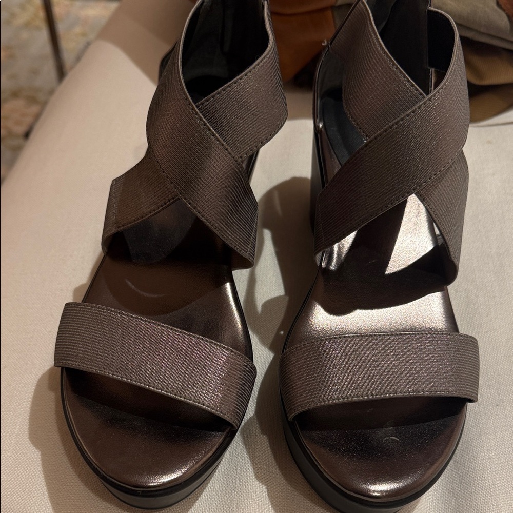 Charles David Dark Brown Wedge Sandals